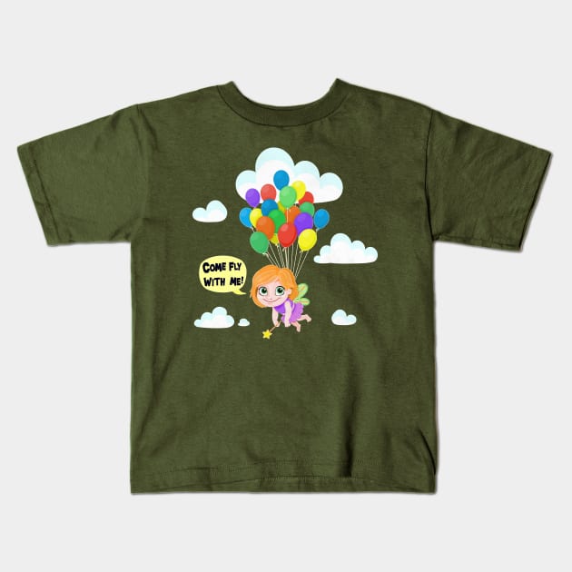 Come fly with me! Kids T-Shirt by jorgeeeel